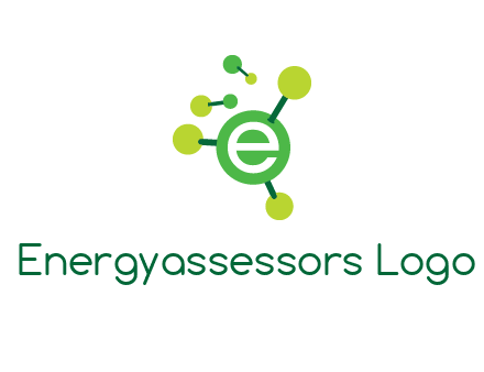 letter e inside circle with chemical bond logo