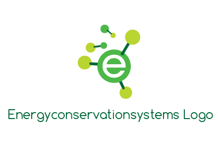 letter e inside circle with chemical bond logo