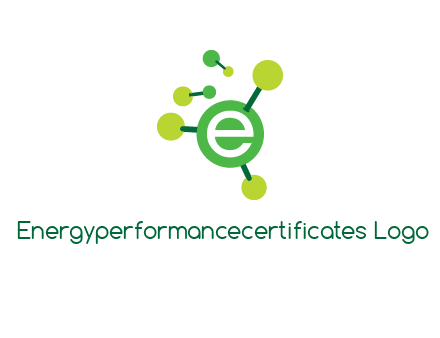 letter e inside circle with chemical bond logo