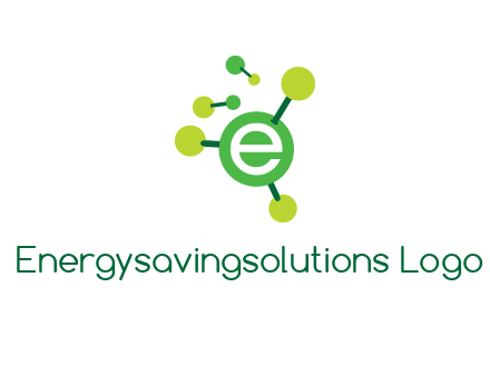 letter e inside circle with chemical bond logo