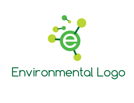 letter e inside circle with chemical bond logo