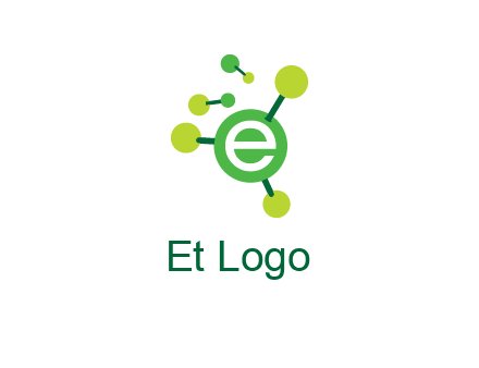letter e inside circle with chemical bond logo