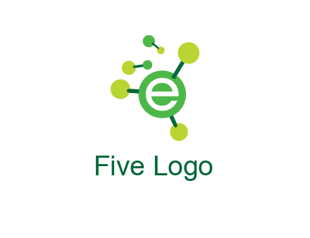 letter e inside circle with chemical bond logo