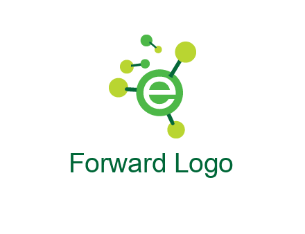 letter e inside circle with chemical bond logo