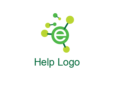 letter e inside circle with chemical bond logo