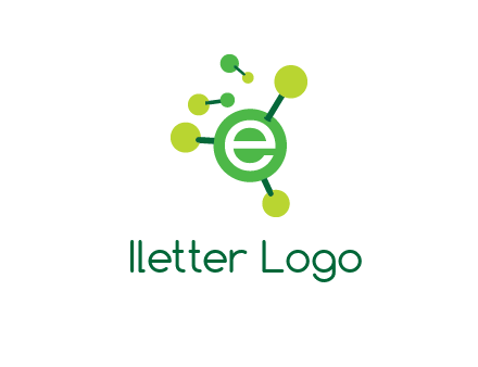 letter e inside circle with chemical bond logo