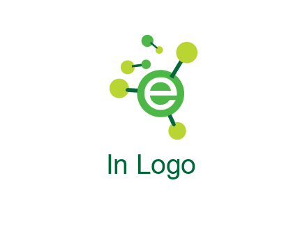 letter e inside circle with chemical bond logo