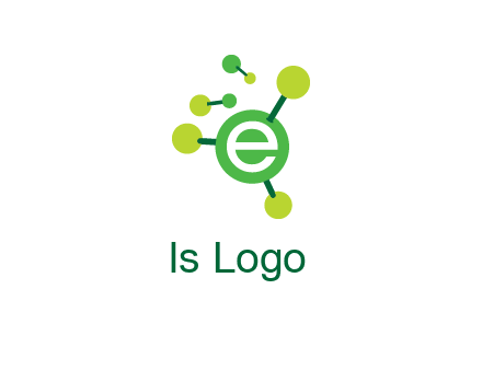 letter e inside circle with chemical bond logo