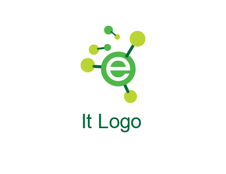 letter e inside circle with chemical bond logo