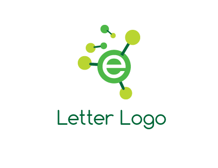 letter e inside circle with chemical bond logo