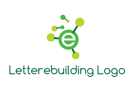 letter e inside circle with chemical bond logo