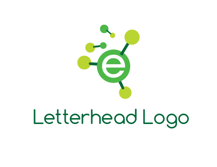 letter e inside circle with chemical bond logo