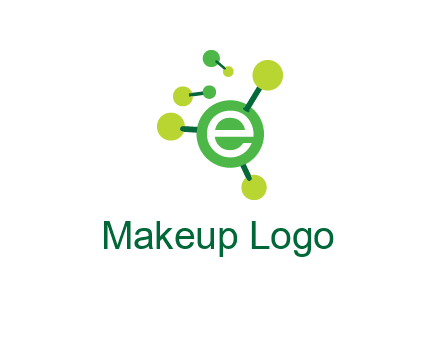 letter e inside circle with chemical bond logo