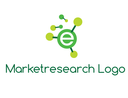 letter e inside circle with chemical bond logo