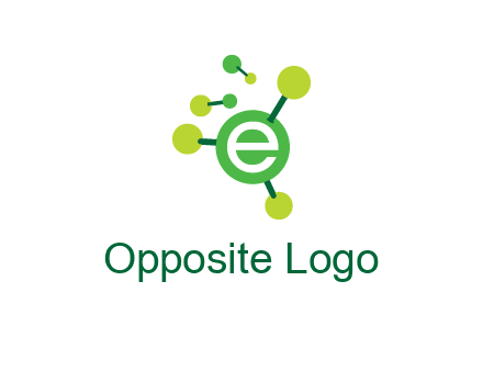 letter e inside circle with chemical bond logo