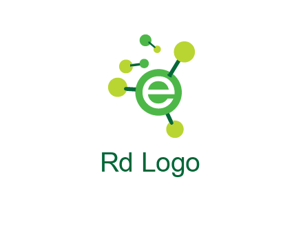 letter e inside circle with chemical bond logo