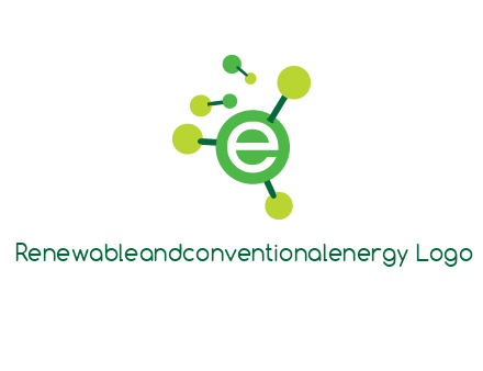 letter e inside circle with chemical bond logo