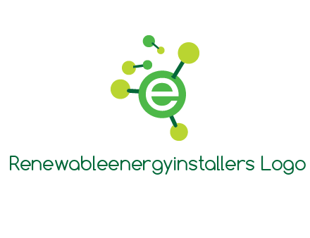letter e inside circle with chemical bond logo