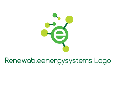 letter e inside circle with chemical bond logo