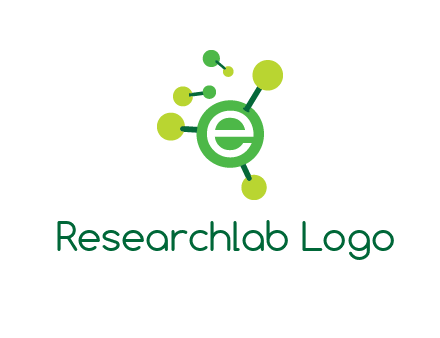 letter e inside circle with chemical bond logo