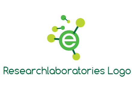 letter e inside circle with chemical bond logo