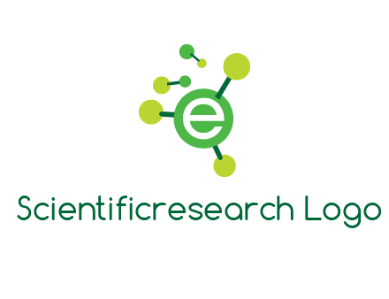 letter e inside circle with chemical bond logo