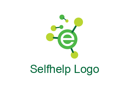 letter e inside circle with chemical bond logo