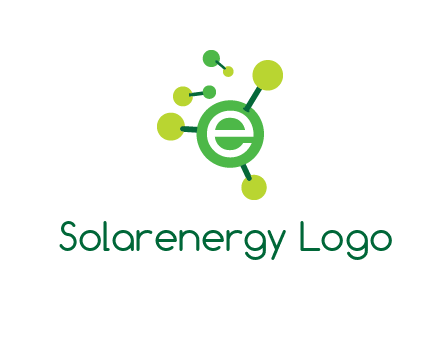 letter e inside circle with chemical bond logo