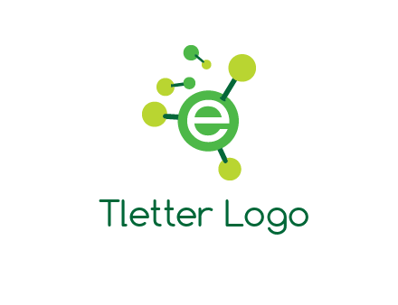 letter e inside circle with chemical bond logo