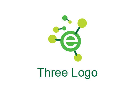 letter e inside circle with chemical bond logo