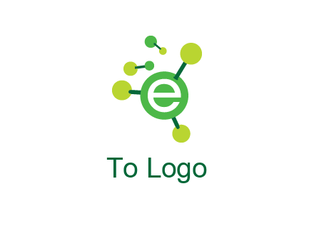 letter e inside circle with chemical bond logo