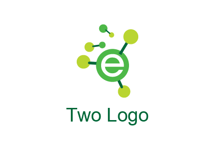 letter e inside circle with chemical bond logo