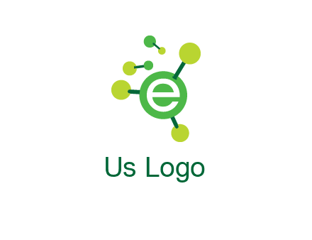 letter e inside circle with chemical bond logo
