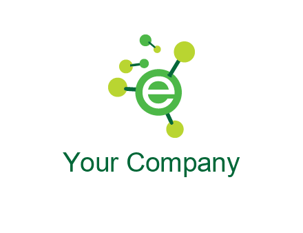 letter e inside circle with chemical bond logo