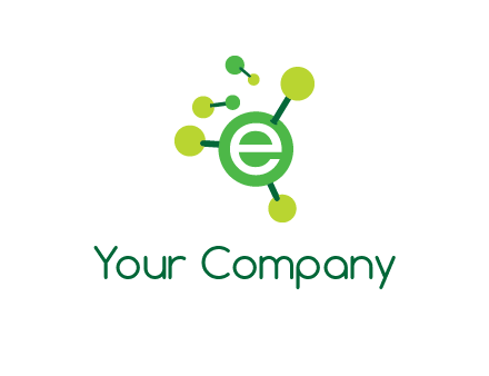 letter e inside circle with chemical bond logo