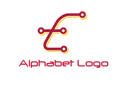 letter E made of tech wires logo