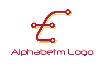 letter E made of tech wires logo