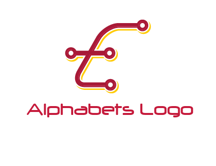 letter E made of tech wires logo