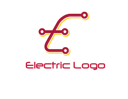 letter E made of tech wires logo