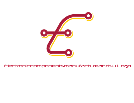 letter E made of tech wires logo