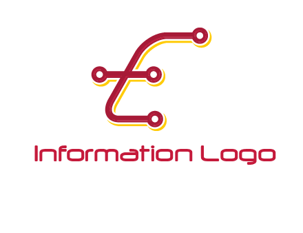 letter E made of tech wires logo