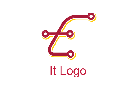 letter E made of tech wires logo