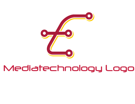 letter E made of tech wires logo