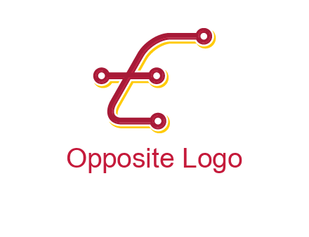 letter E made of tech wires logo