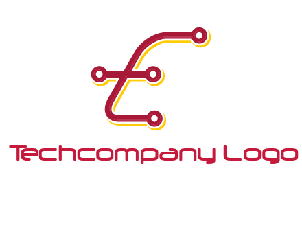 letter E made of tech wires logo