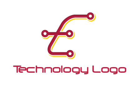 letter E made of tech wires logo