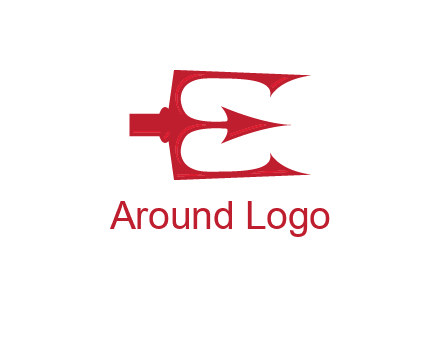 letter E incorporated with devil trident logo