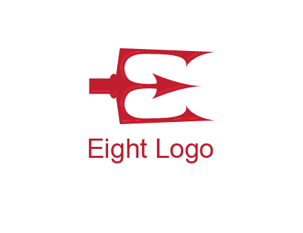 letter E incorporated with devil trident logo