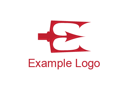 letter E incorporated with devil trident logo