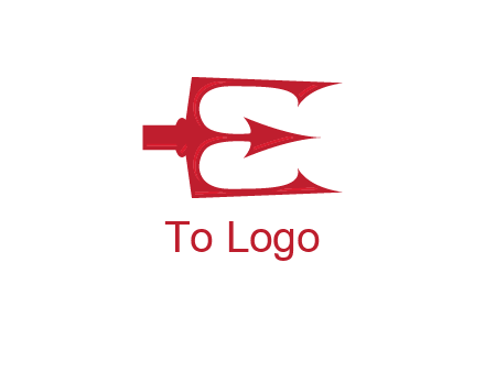 letter E incorporated with devil trident logo